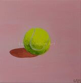 "Ace (Strawberry)" - oil and acrylic painting on canvas, 20cm x 20cm