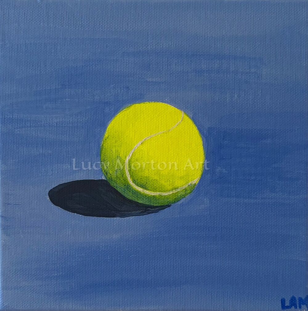"Deuce (Blue)" - oil and acrylic painting on canvas, 20cm x 20cm