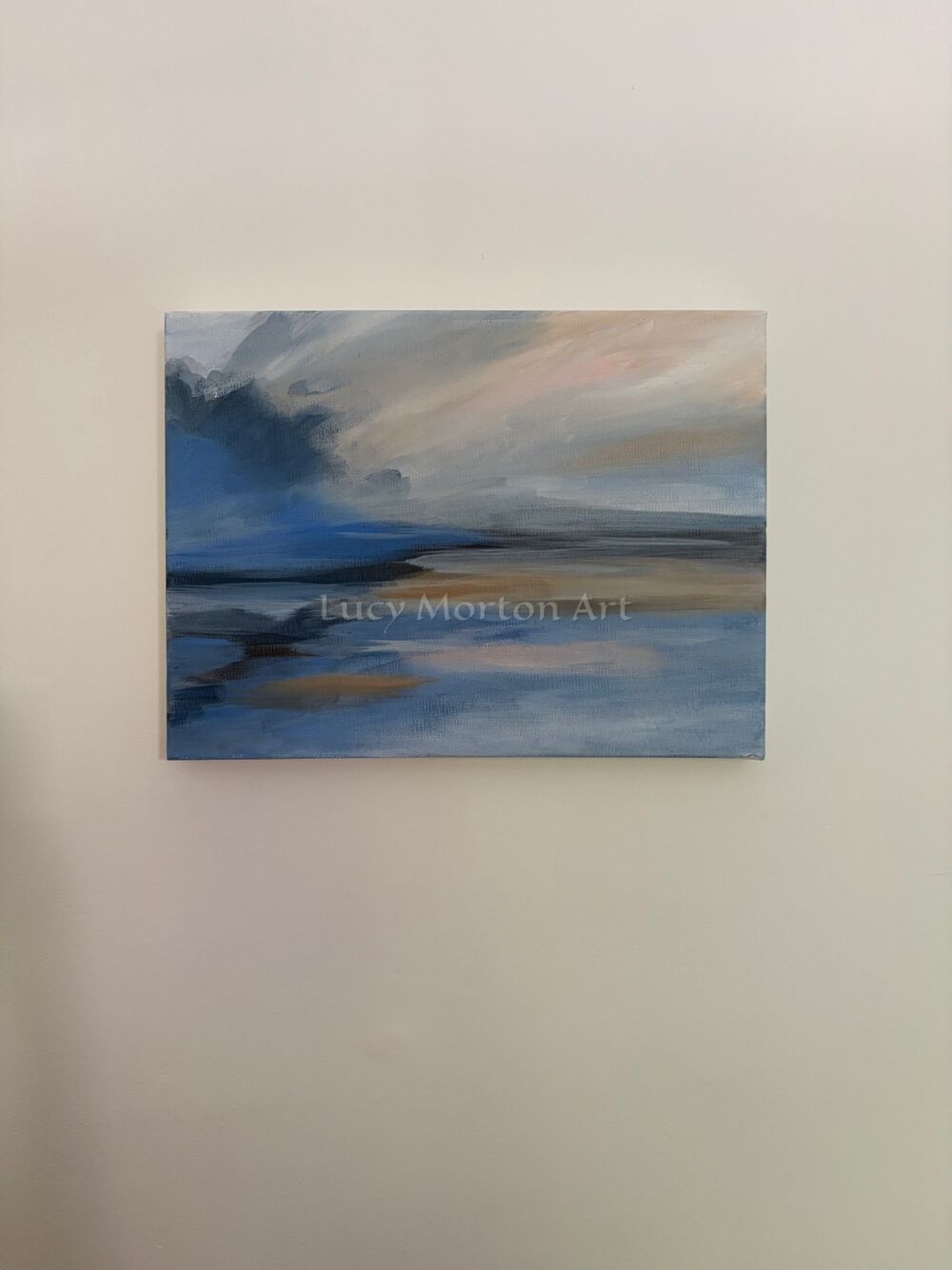 "Blue Haze" oil and acrylic on canvas, H30cm x W40cm