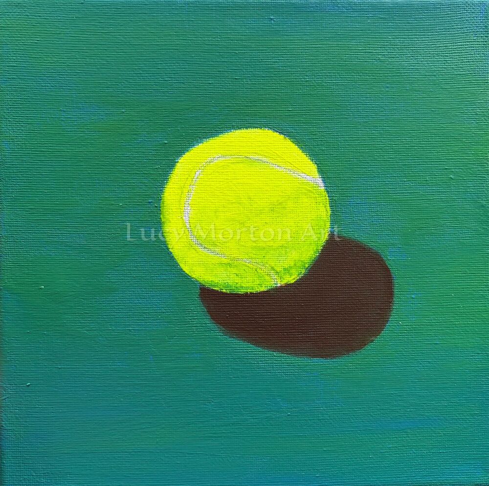 "Match Point" - oil and acrylic painting on canvas, 20cm x 20cm