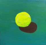 "Match Point" - oil and acrylic painting on canvas, 20cm x 20cm