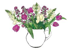 pink roses tulips stocks flowers