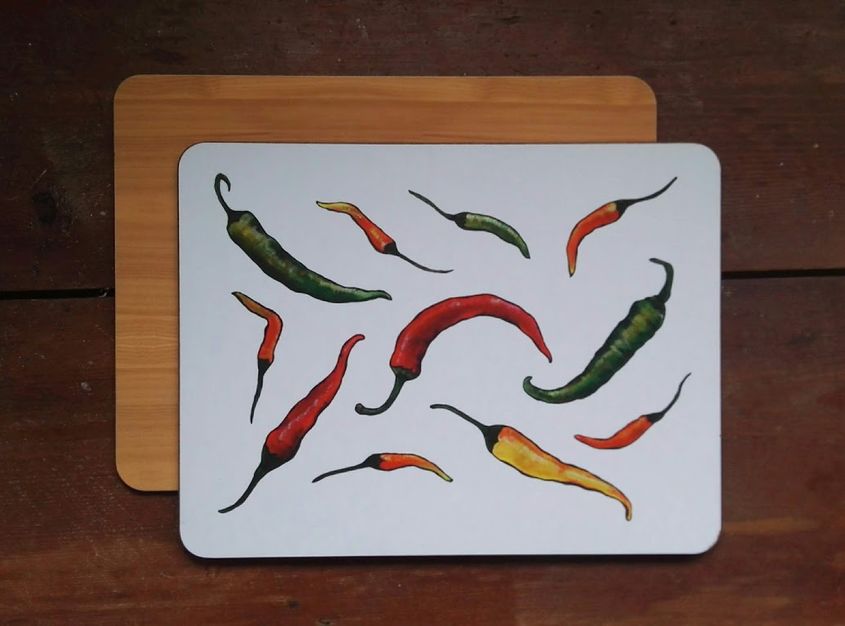 Chillies chopping board