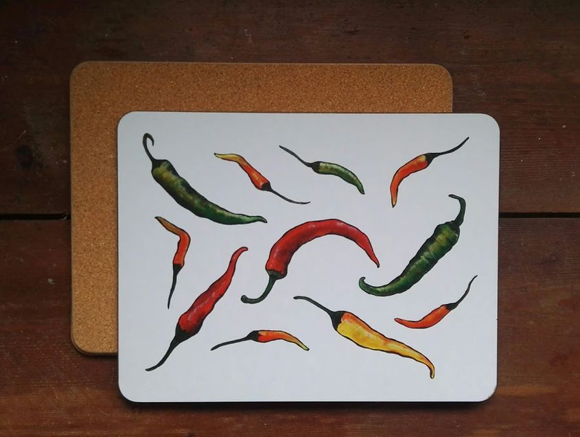 Chillies large placemat/serving mat