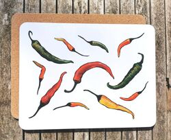 Chillies large placemat/serving mat