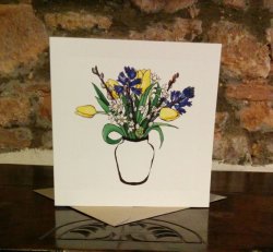 Spring Flowers Greetings Card