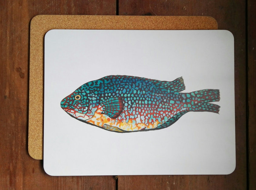 Wrasse large placemat/serving mat