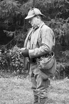 Keeper Bob with partridge, Duncombe Park, January 2014