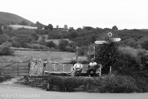 Edward and Cyril in their usual spot, Hawnby, July 2014