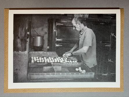 Jeffrey Todd transferring eggs for hatching.
