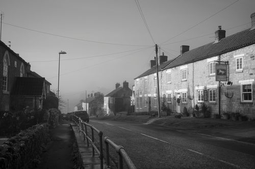 Misty morning on Main Street, Ampleforth