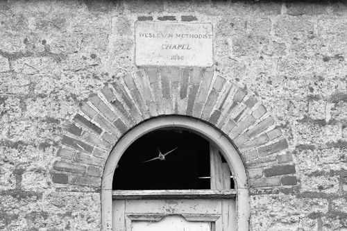 Wesleyan Methodist Chapel with swallow- West Ness, April 2015