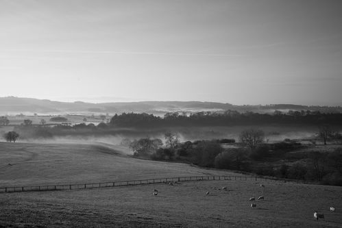 Winter morning from Knoll Hill towards Yearsley, December 2018