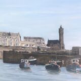 High tide Porthleven inner harbour