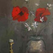 candlestickand poppies