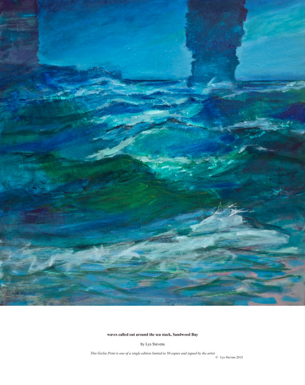 waves called out around the sea stack, Sandwood Bay