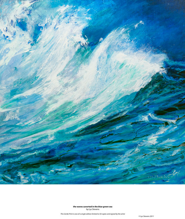 the waves cavorted in the blue-green sea