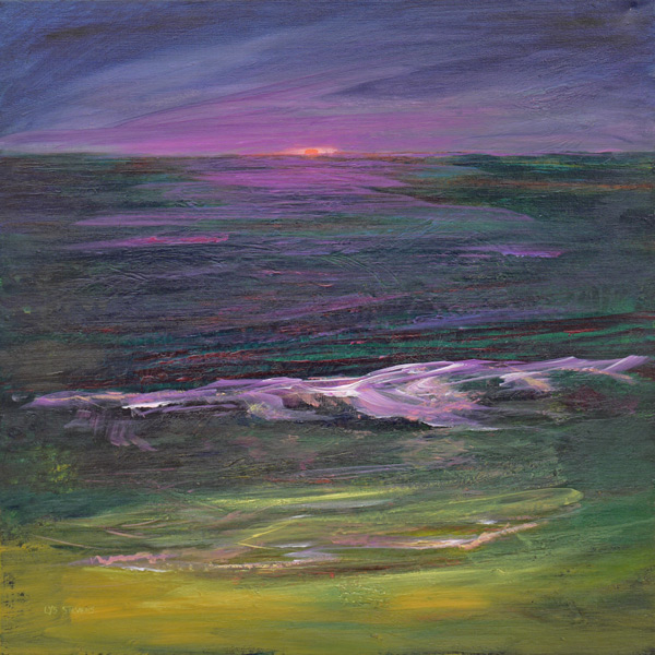 light pooled on the shore wave