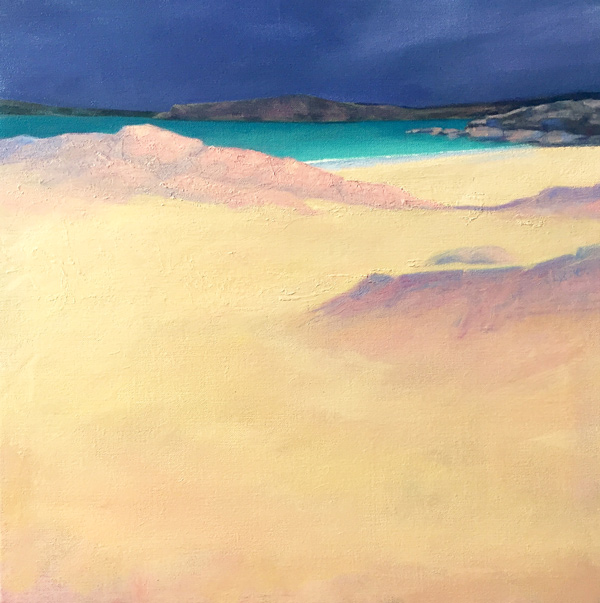 pink rock, green sea, Firemore