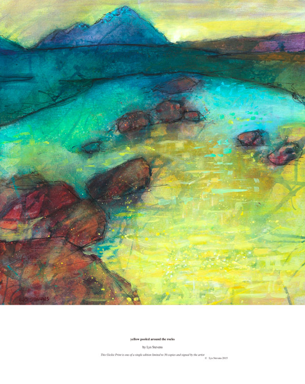 yellow pooled around the rocks