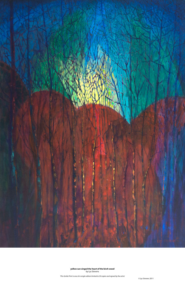 yellow sun singed the heart of the birch wood