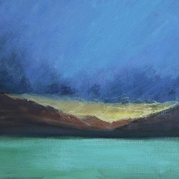 yellow scratched sky (squared) PRINT 27 x27cms