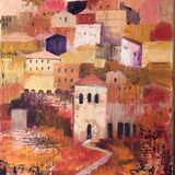 Italian Hilltop Town Civita de Bagnoregio painting