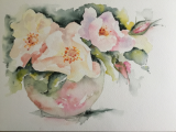 Rose Bowl watercolour 45x55cms framed £90