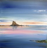 Holy Island 12x12, oil on canvas, framed 13.5, £125.00