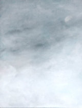 Clouds & Moon, acrylic on board