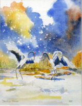 Cranes, Watercolour/Ink 25 X 19 cm £120