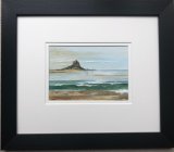 Holy Island 7x5, canvas board, framed behind glass, 14x12”, £90.00
