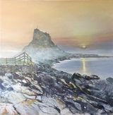 Lindisfarne, Misty Dawn, 40x40cm, Acrylic on canvas