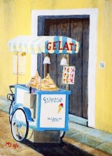 Ice cream trike, Garda, Italy, acrylic on canvas, 40x30cm, unframed, £100