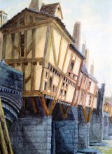 The Great Bridge of Tyne c 1770-destroyed by flood 1771. Watercolour on paper, 39x29 cm. Unframed £150