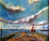 Pin Mill, Suffolk, Oils, 65 X 55 cm, £225