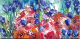 Poppies and Irises Acrylic on Canvas 30 X 30 cm each (Set of 2) £120