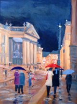 Rain on Dacre Street, Newcastle, Oil, Framed, 22.5 X 29in, SOLD