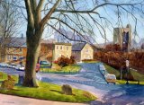 Rothbury From the High Street Watercolour 40 X 30 cm