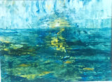 Seascape XV” acrylic on cardboard