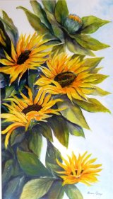 Sunflowers Acrylic 55 X 77cm Framed £150