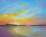 Sunrise, Newbiggin by the Sea Pastels 40 X 30cm
