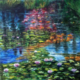 Water Lillies, Acrylics, 50 X 50 cm Box Canvas, £150