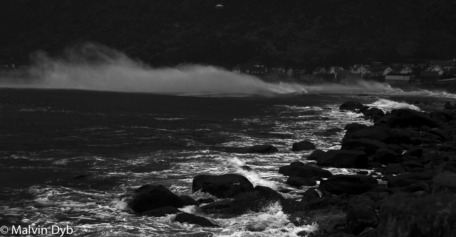 Alnes village- late evening-stormy day