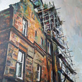The Old Town Hall, Lockerbie. Dumfries and Galloway. Contemporary Scottish landscape painting. Acrylic on canvas. By Marcer Campbell