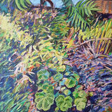 Garden State. British contemporary landscape painting. Scottish contemporary landscape painting. Acrylic on board. By Marcer Campbell