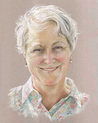 pastel portrait drawing of a lady