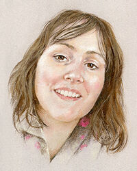pastel portrait drawing of a lady
