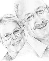 Pencil portraits of adults