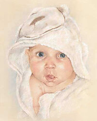 Baby pastel portrait drawing